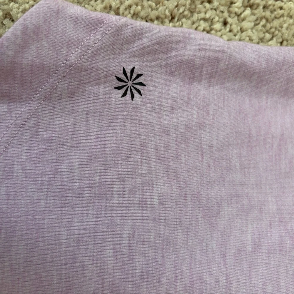 Athleta Girls Black Bike Shorts and Athleta lavender Top size 8-10